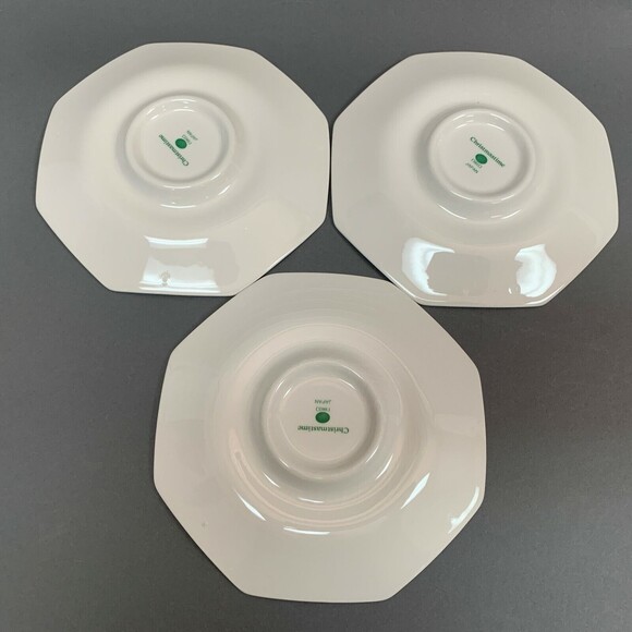 Nikko Christmastime Japan White Green Holly Berries Saucers Plates Lot of 3 - Picture 6 of 12